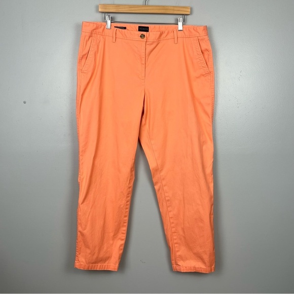 Talbots Pants - Talbots light orange cotton spandex Relaxed Chino flat front pants, size 16.